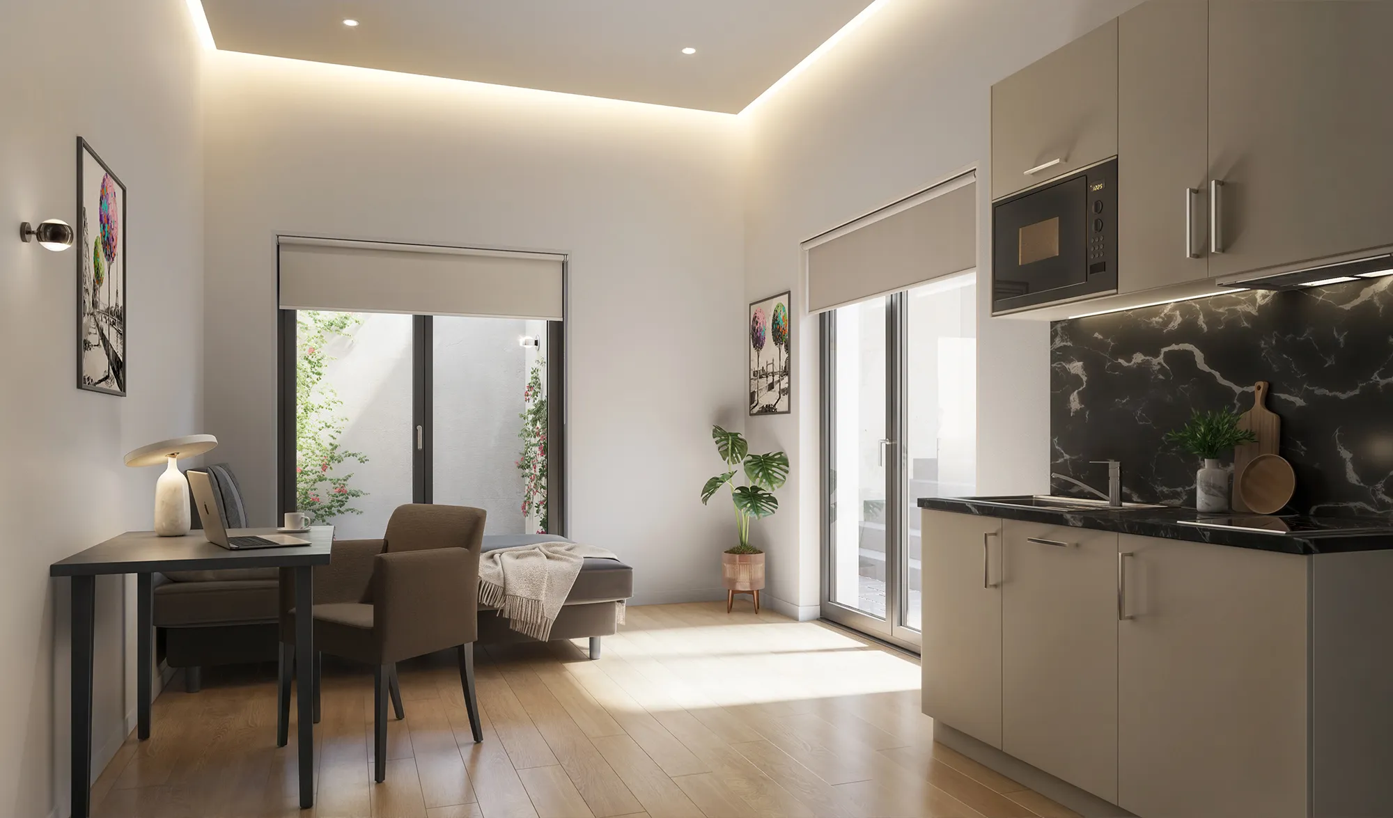 Dachgeschoss-Apartment mit Dachschräge