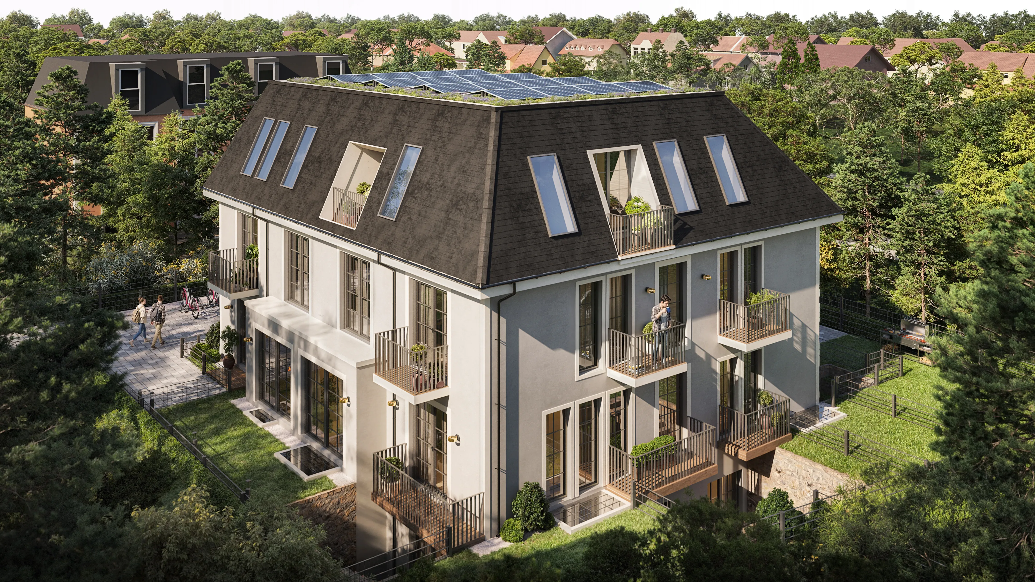 Vogelperspektive der Studentenvilla Bauseweinallee